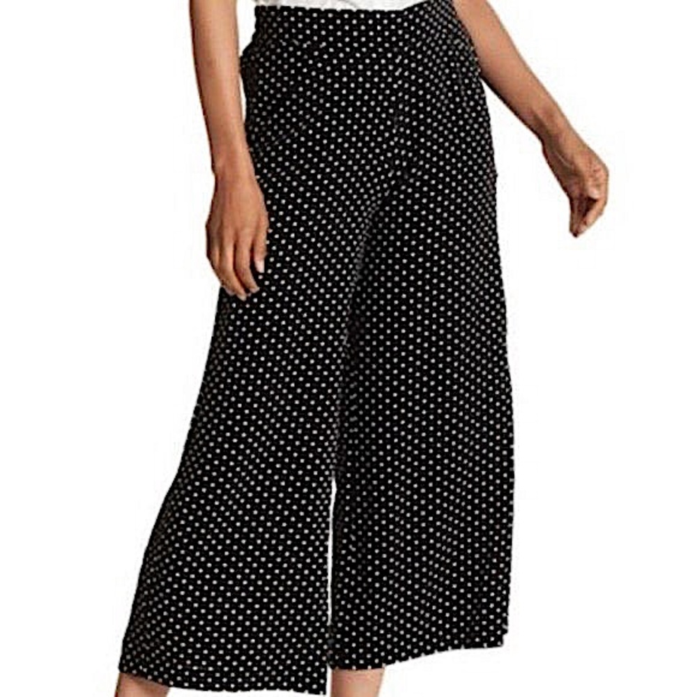 Max Studio Polka Dot Wide Leg Culotte